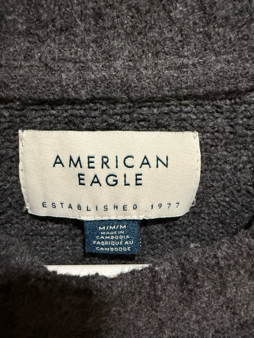 American Eagle Outfitters Men’s Gray Colorblock Crewneck Sweater M Cotton Blend